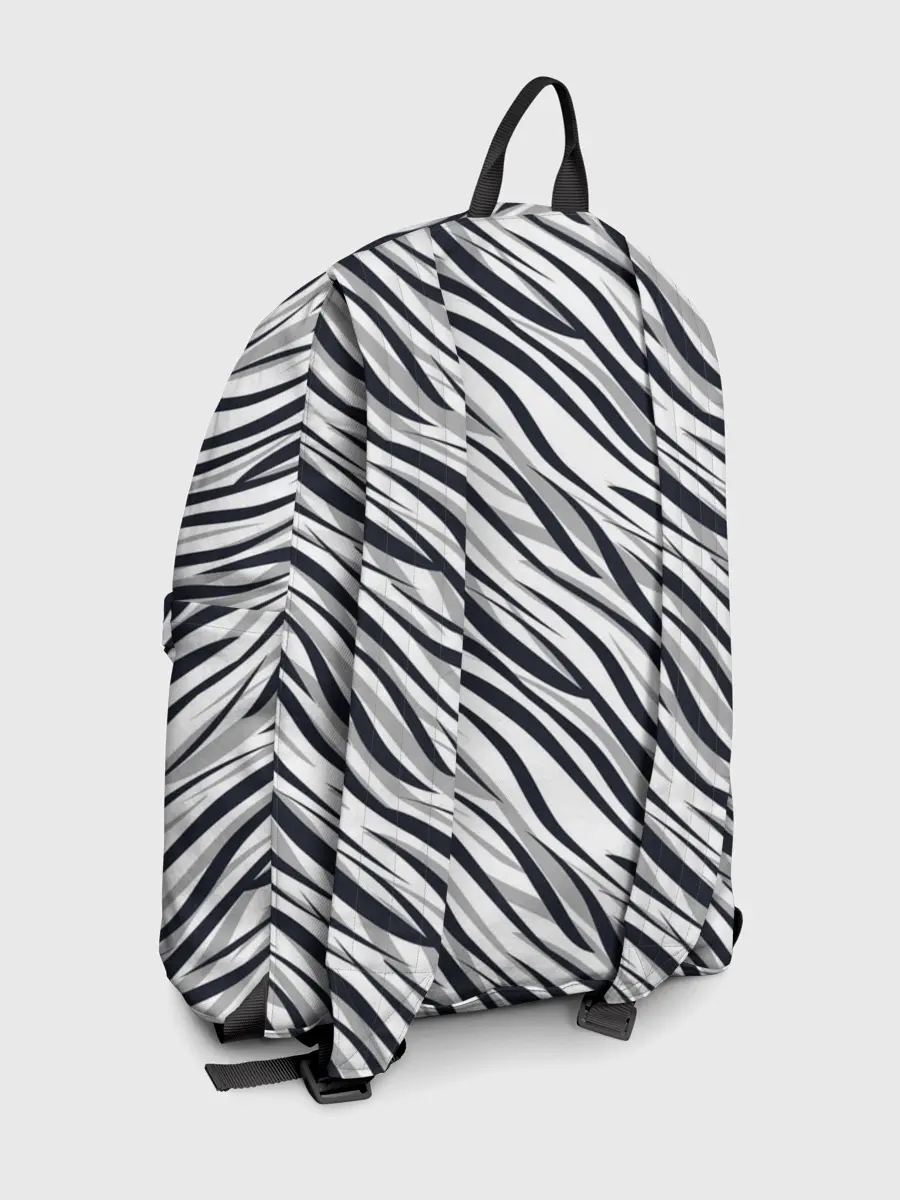 Рюкзак джинсовый / Черно-белый полосатый тигровый