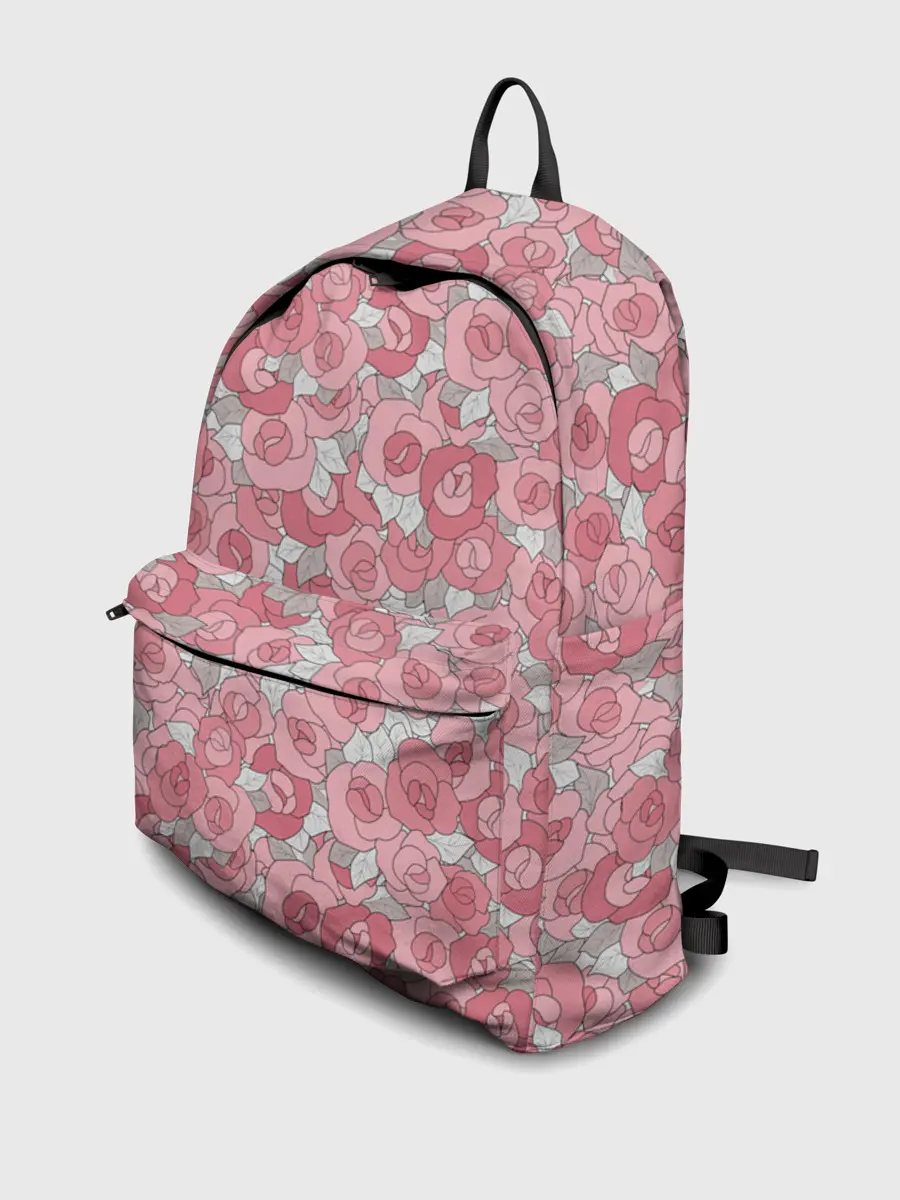 Рюкзак джинсовый / Нежно коралловые розы