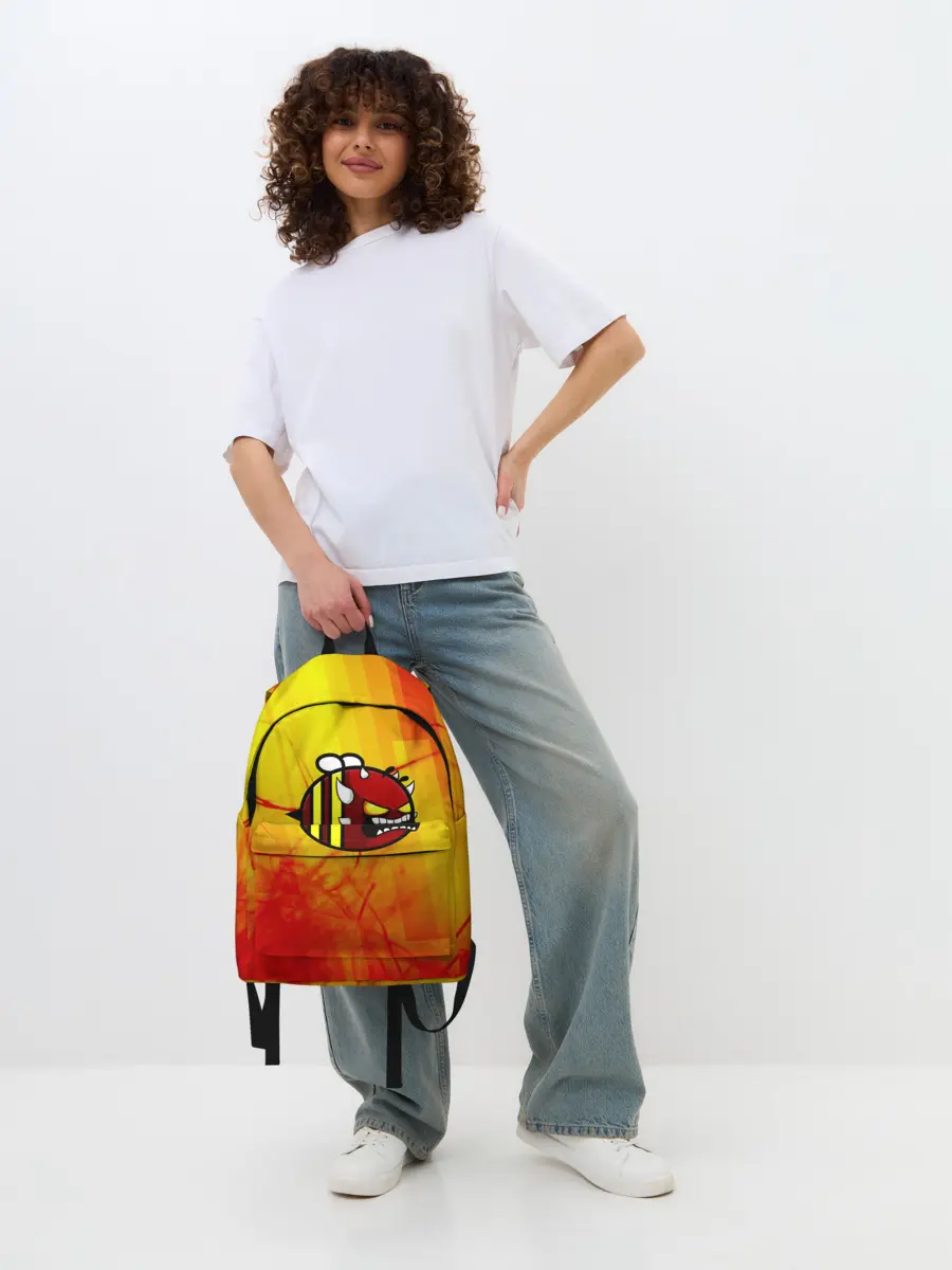 Рюкзак джинсовый / Geometry Dash | Red Demon