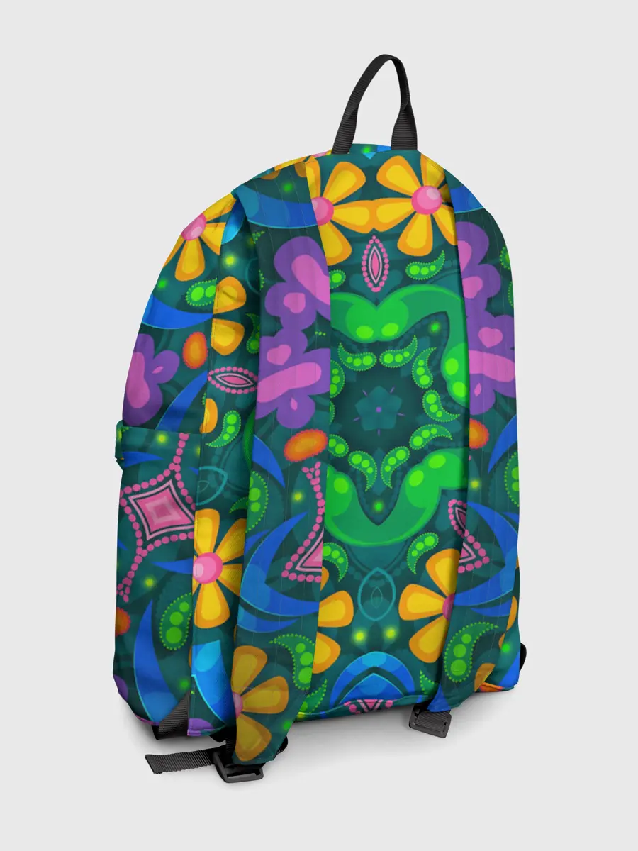 Рюкзак джинсовый / Цветы и узоры - Калейдоскоп