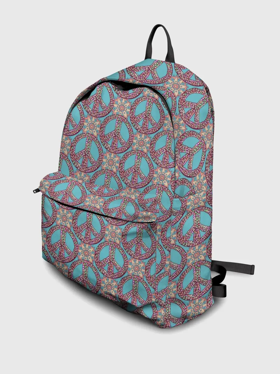 Рюкзак джинсовый / Символы хиппи