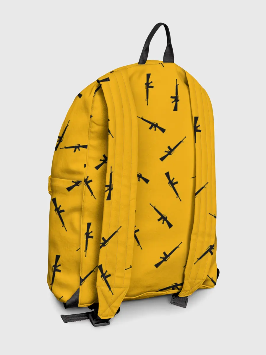 Рюкзак джинсовый / PUBG АВТОМАТЫ ПАТТЕРН ЖЁЛТЫЙ