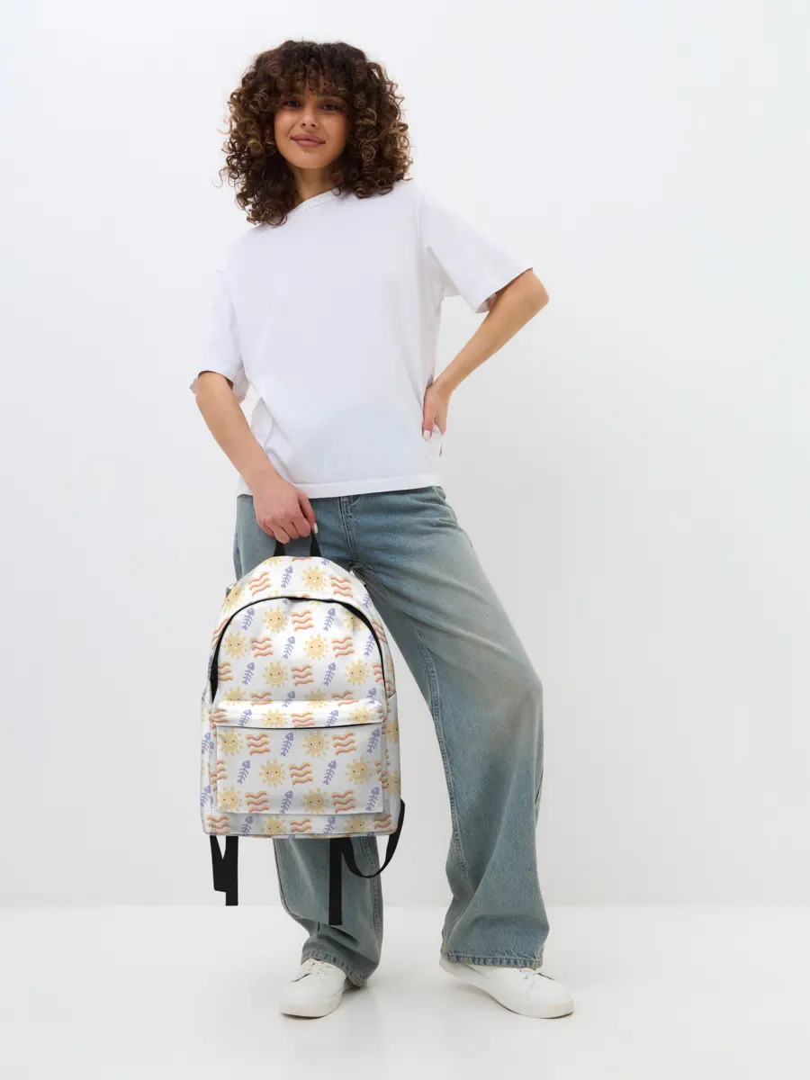 Рюкзак джинсовый / летнее солнце и волны