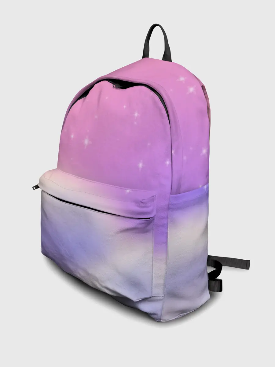 Рюкзак джинсовый / Звёздное небо розовый закат