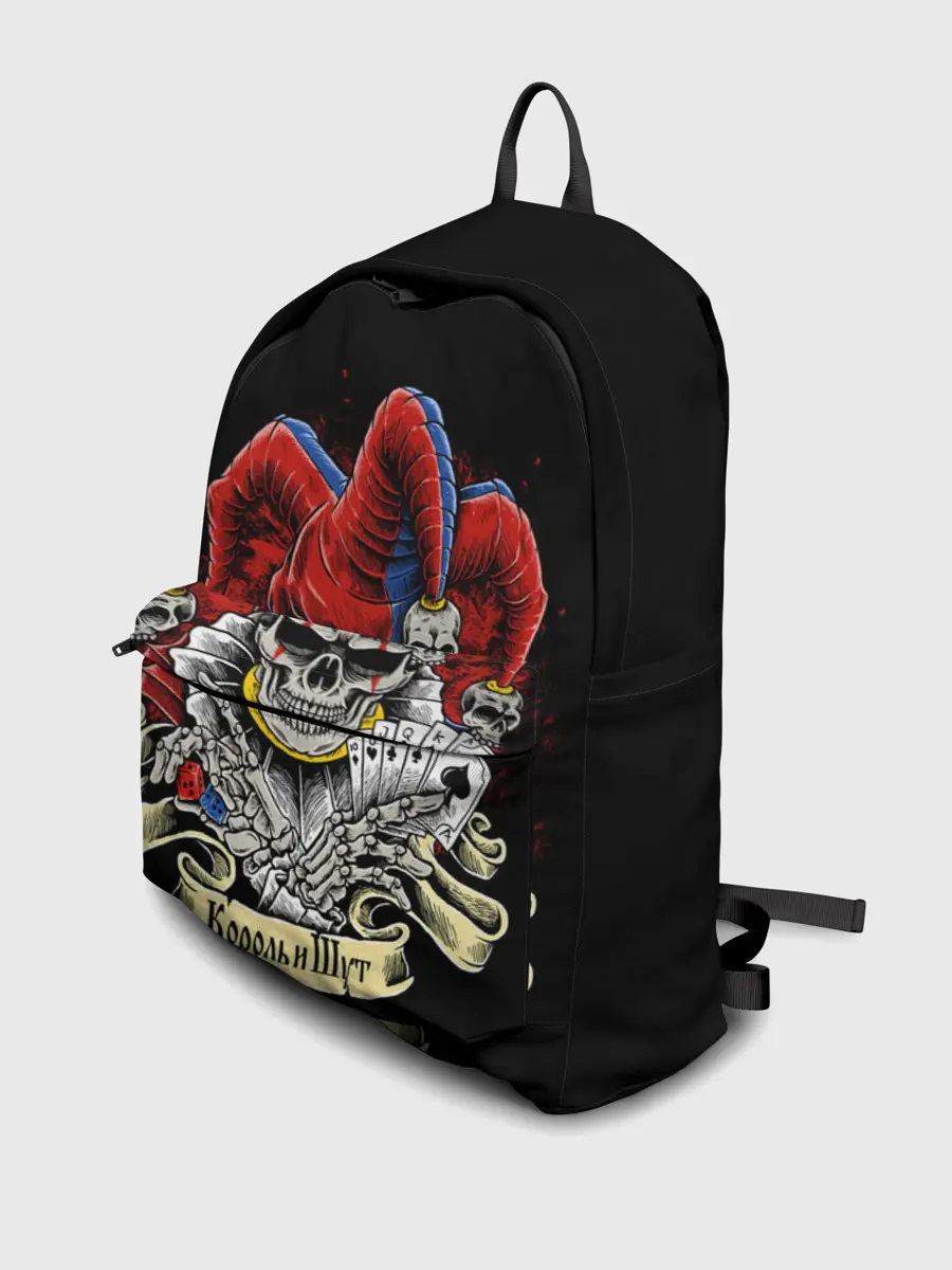 Рюкзак джинсовый / КиШ ЧЕРЕП В КОЛПАКЕ