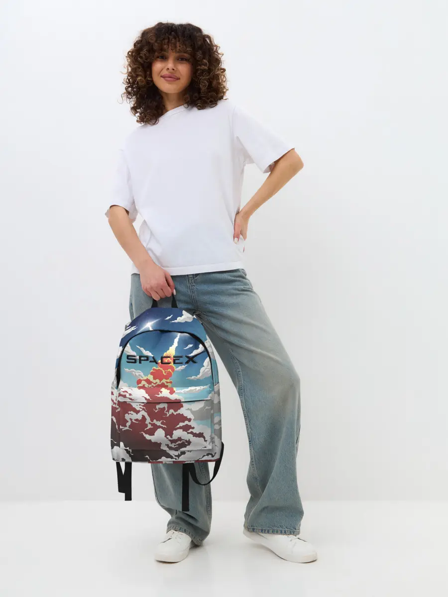 Рюкзак джинсовый / Ракета | SpaceX