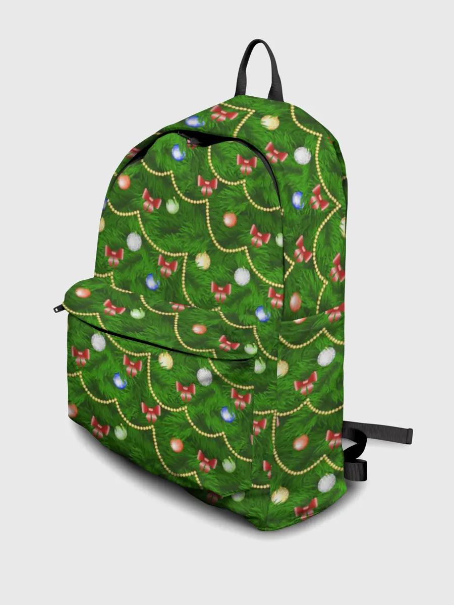 Рюкзак джинсовый / Новогодняя Ёлка с Игрушками