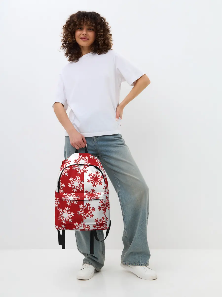 Рюкзак джинсовый / Новогодние Снежинки 2022