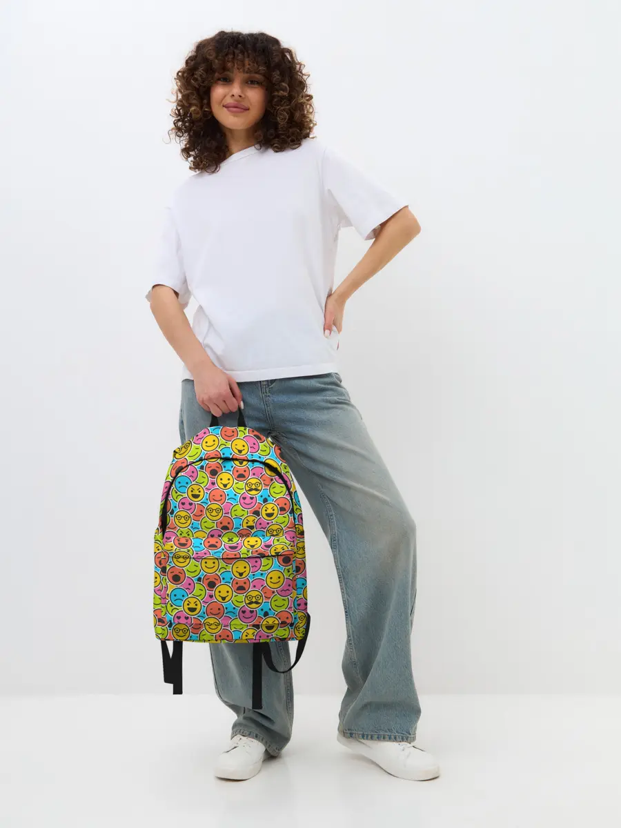 Рюкзак джинсовый / Смайлики