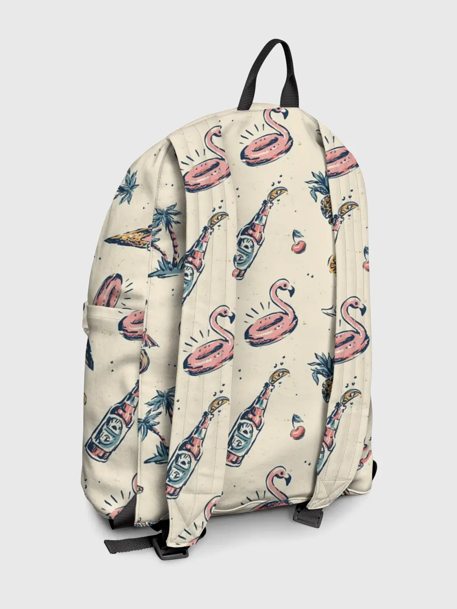 Рюкзак джинсовый / Винтажный Гавайский Рисунок