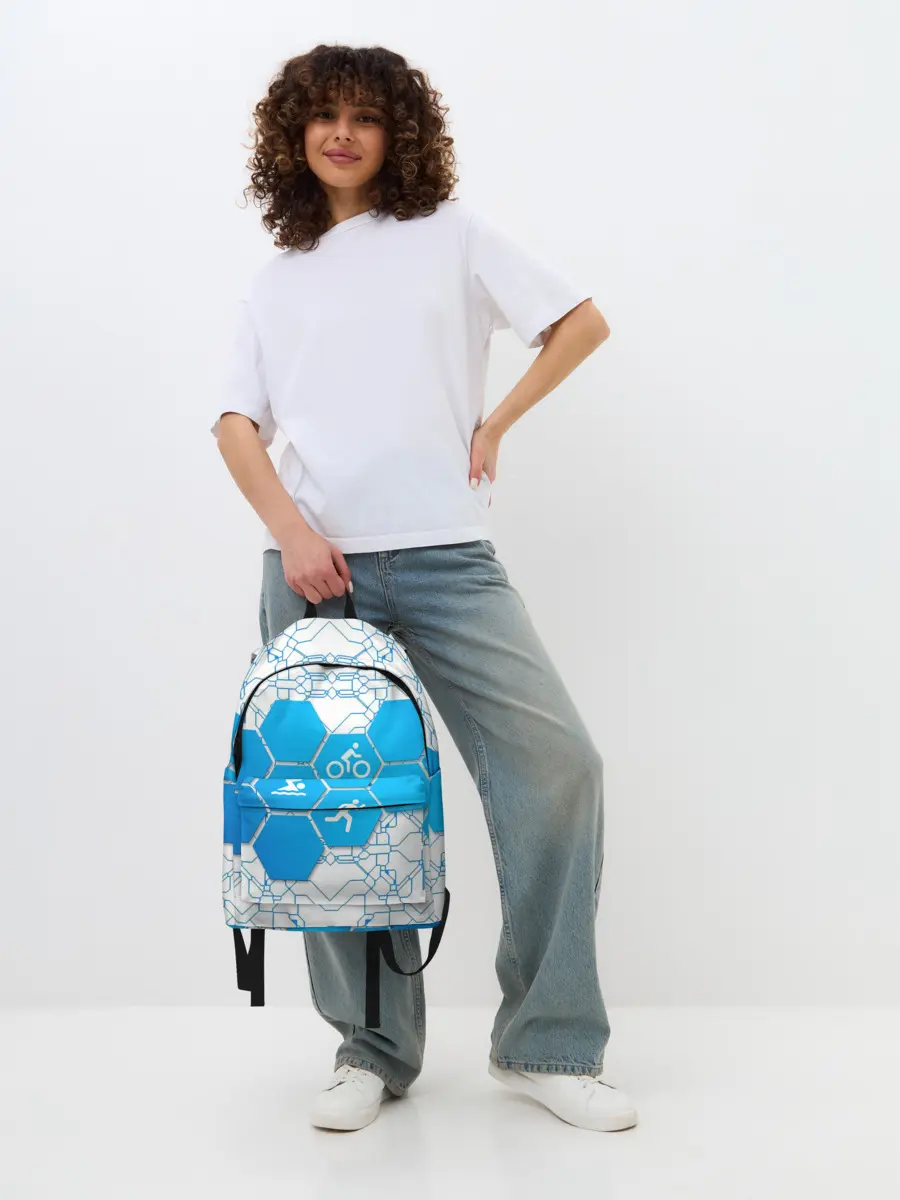 Рюкзак джинсовый / Плыви, Крути, Беги