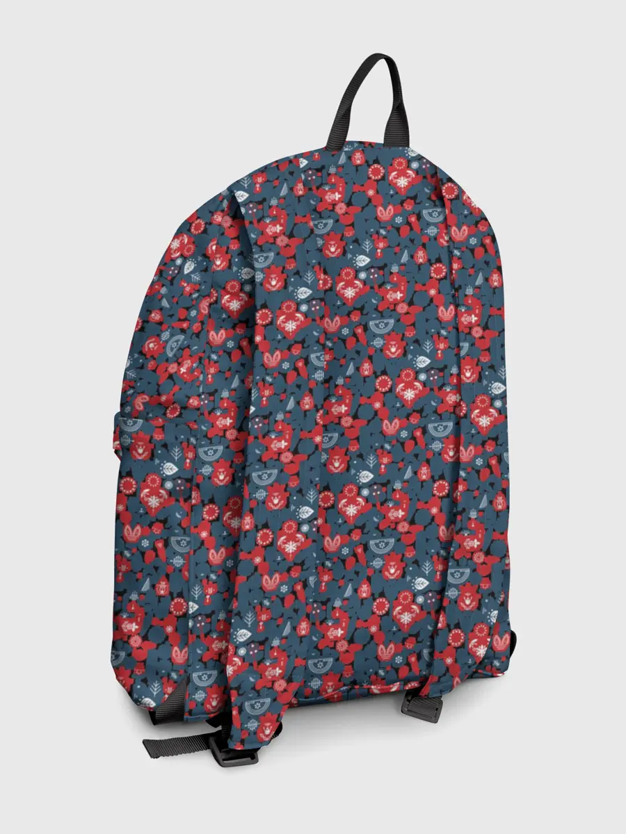 Рюкзак джинсовый / Лесной узорный паттерн