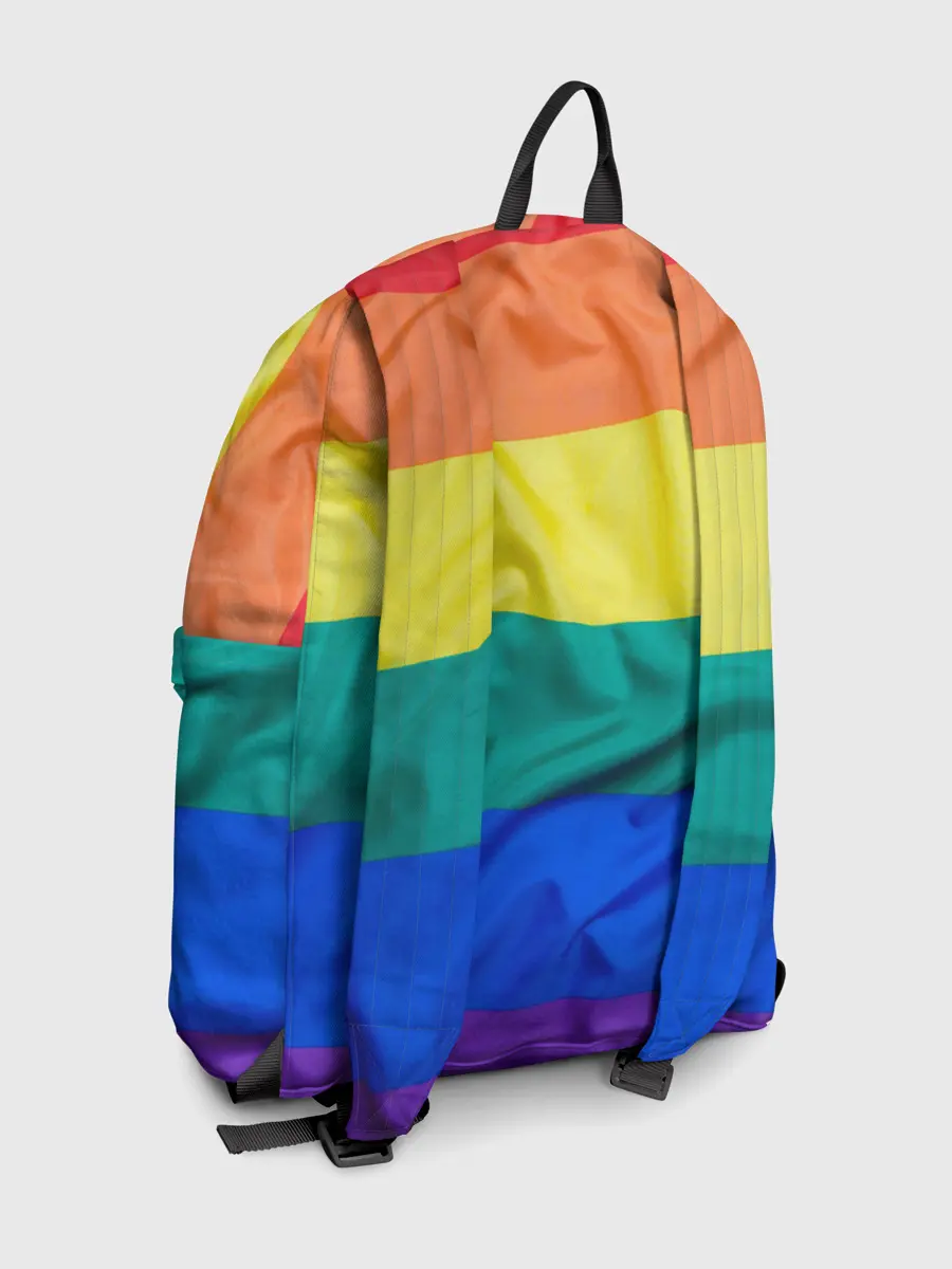 Рюкзак джинсовый / Радуга - мятая ткань полотно