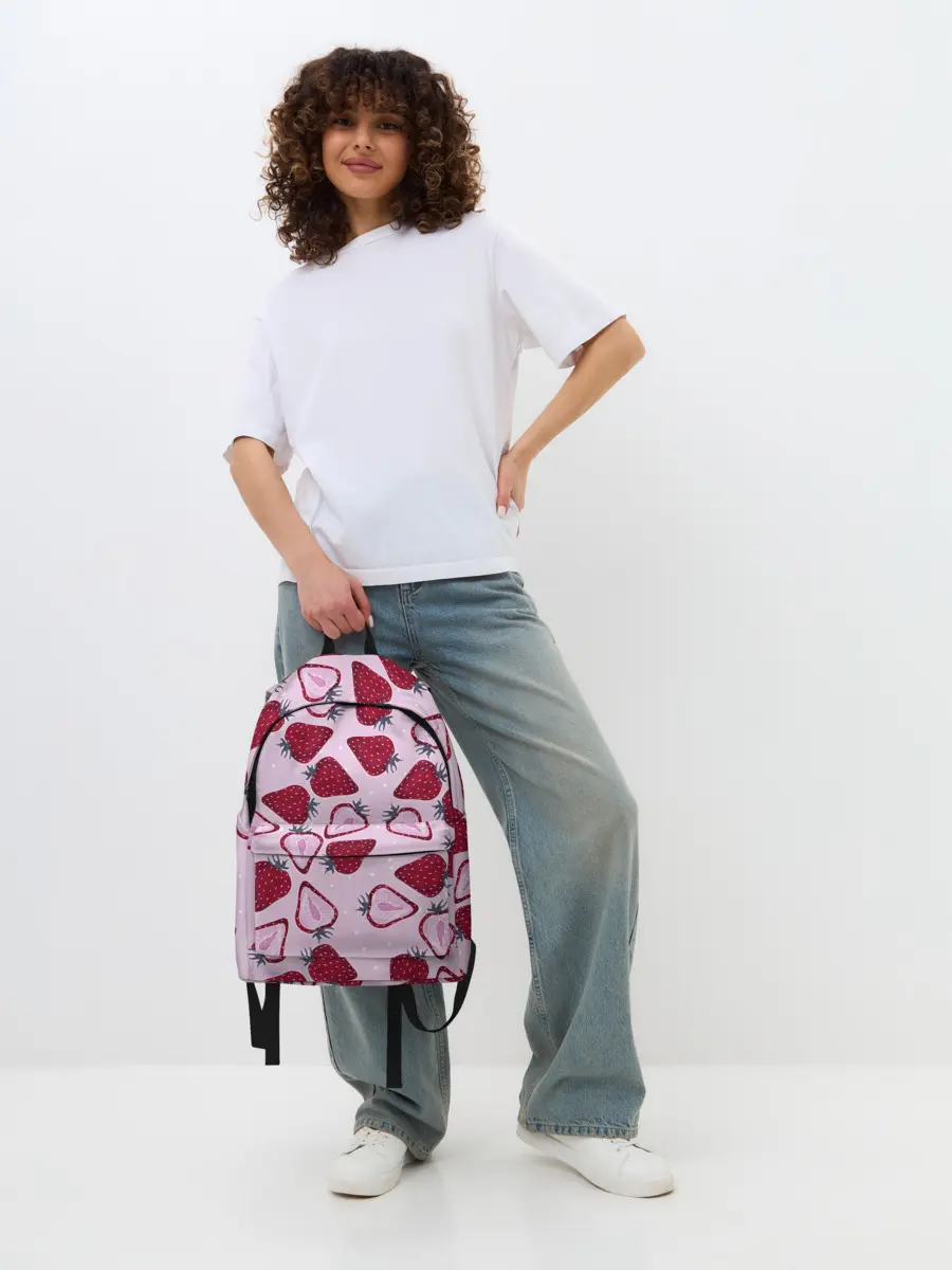Рюкзак джинсовый / Клубничка