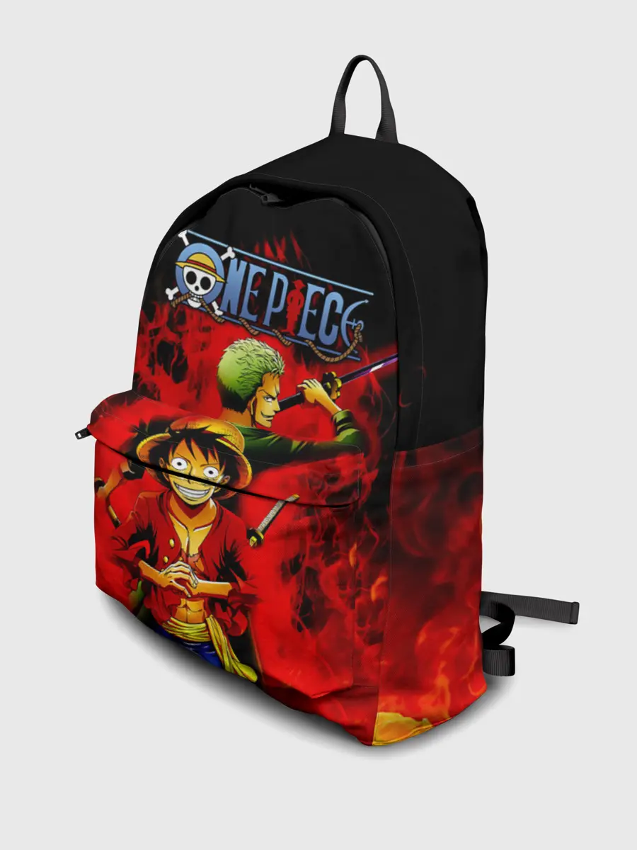 Рюкзак джинсовый / Зоро и Луффи в огне One Piece