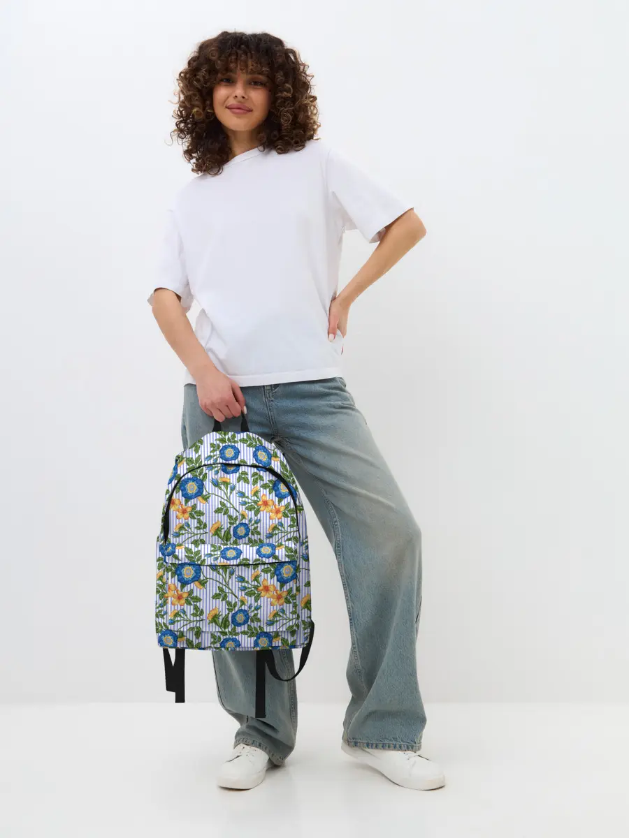 Рюкзак джинсовый / Цветочки