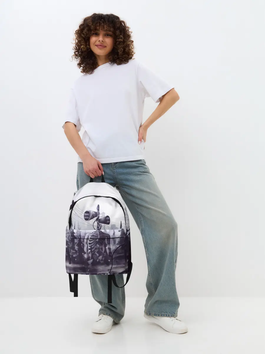 Рюкзак джинсовый / СИРЕНОГОЛОВЫЙ В ГОРОДЕ