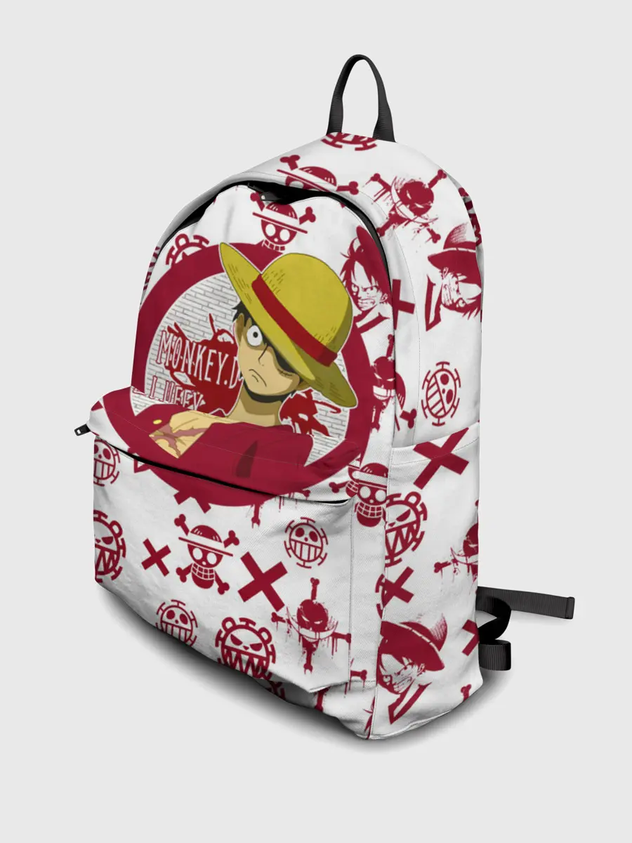 Рюкзак джинсовый / Манки Д. Луффи | пиратские знаки One Piece
