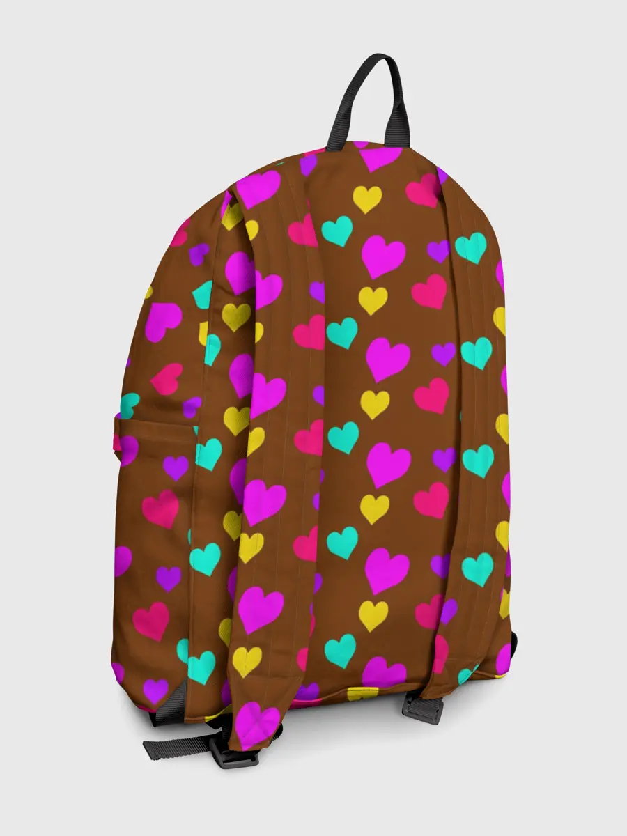 Рюкзак джинсовый / сердечки разноцветные