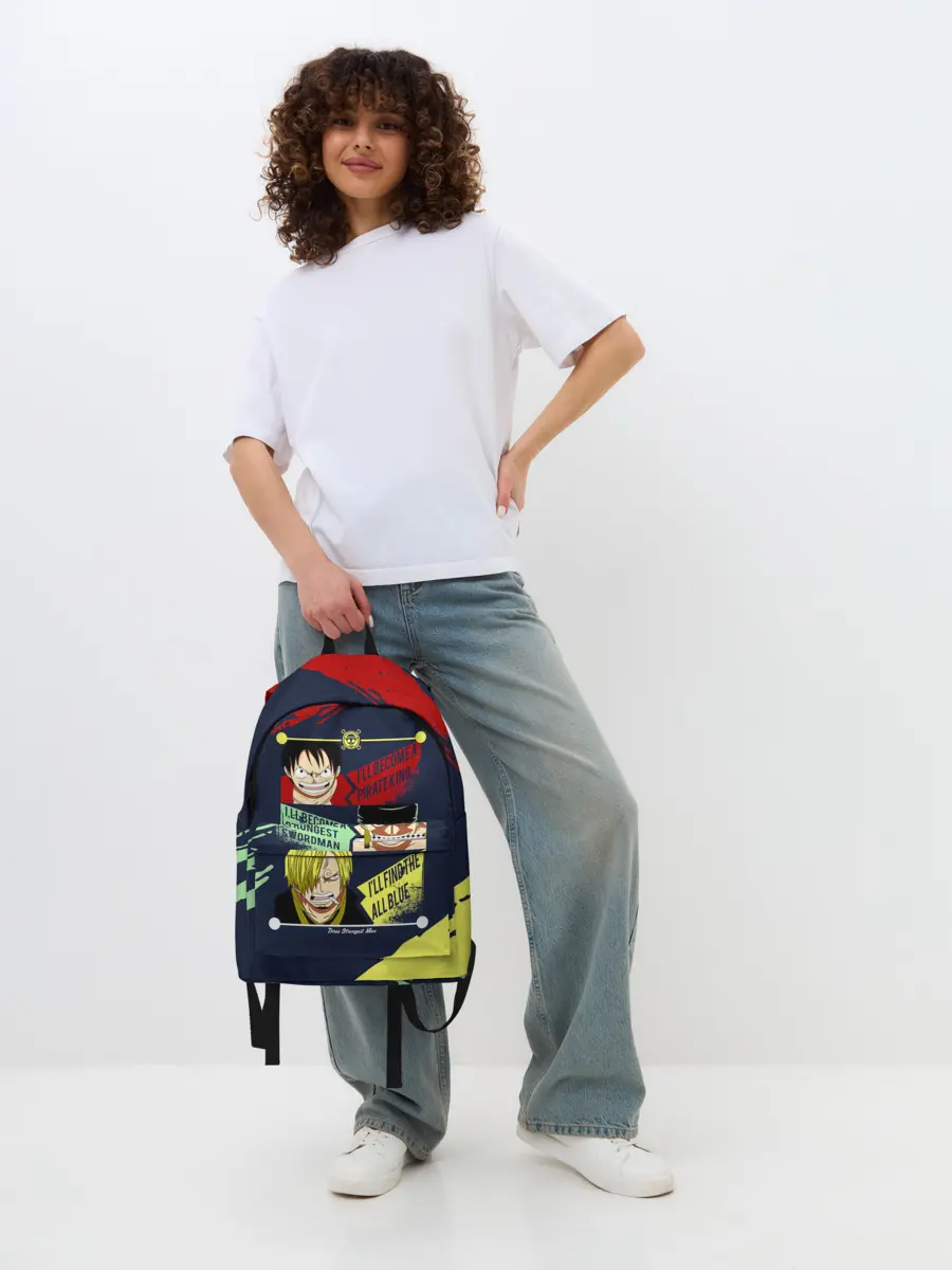 Рюкзак джинсовый / Луффи, Зоро и Санджи One Piece