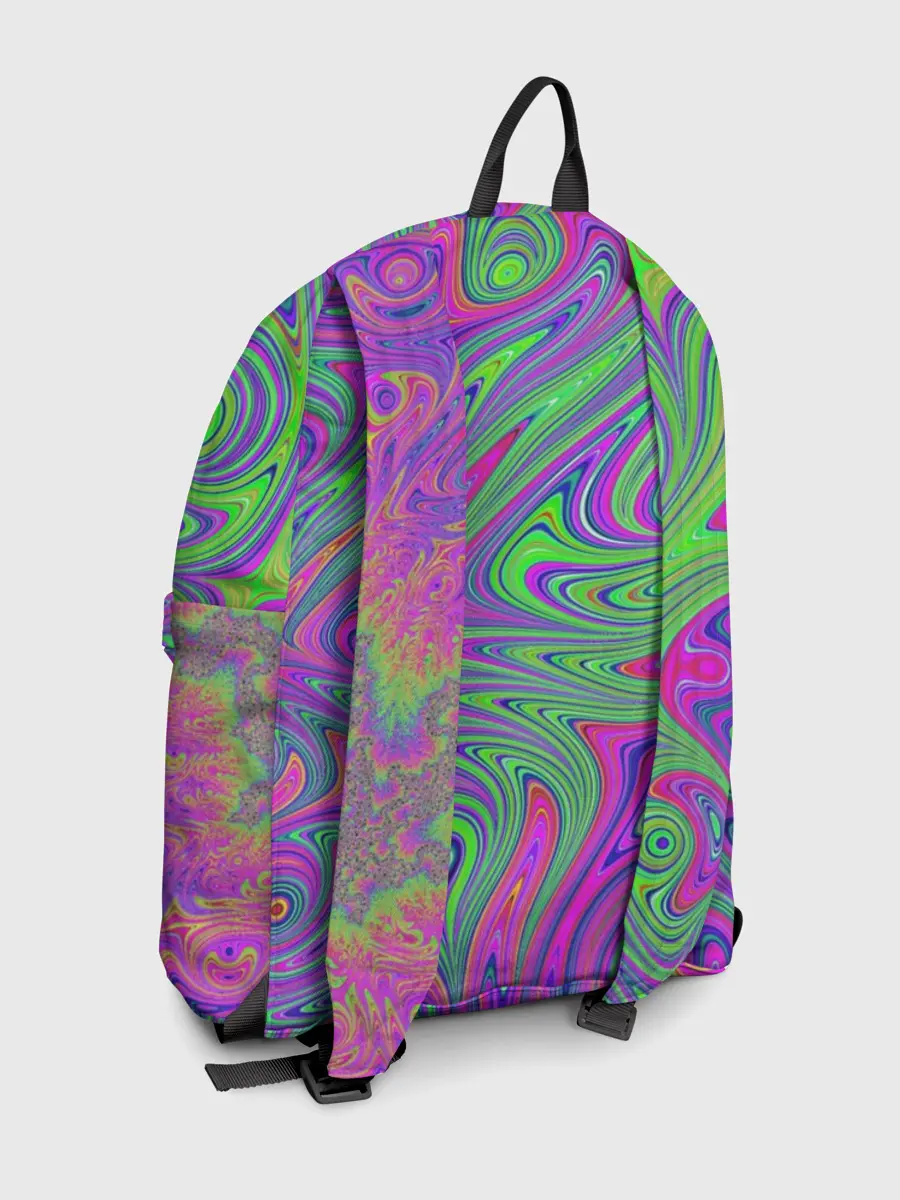 Рюкзак джинсовый / Неоновый абстрактный узор