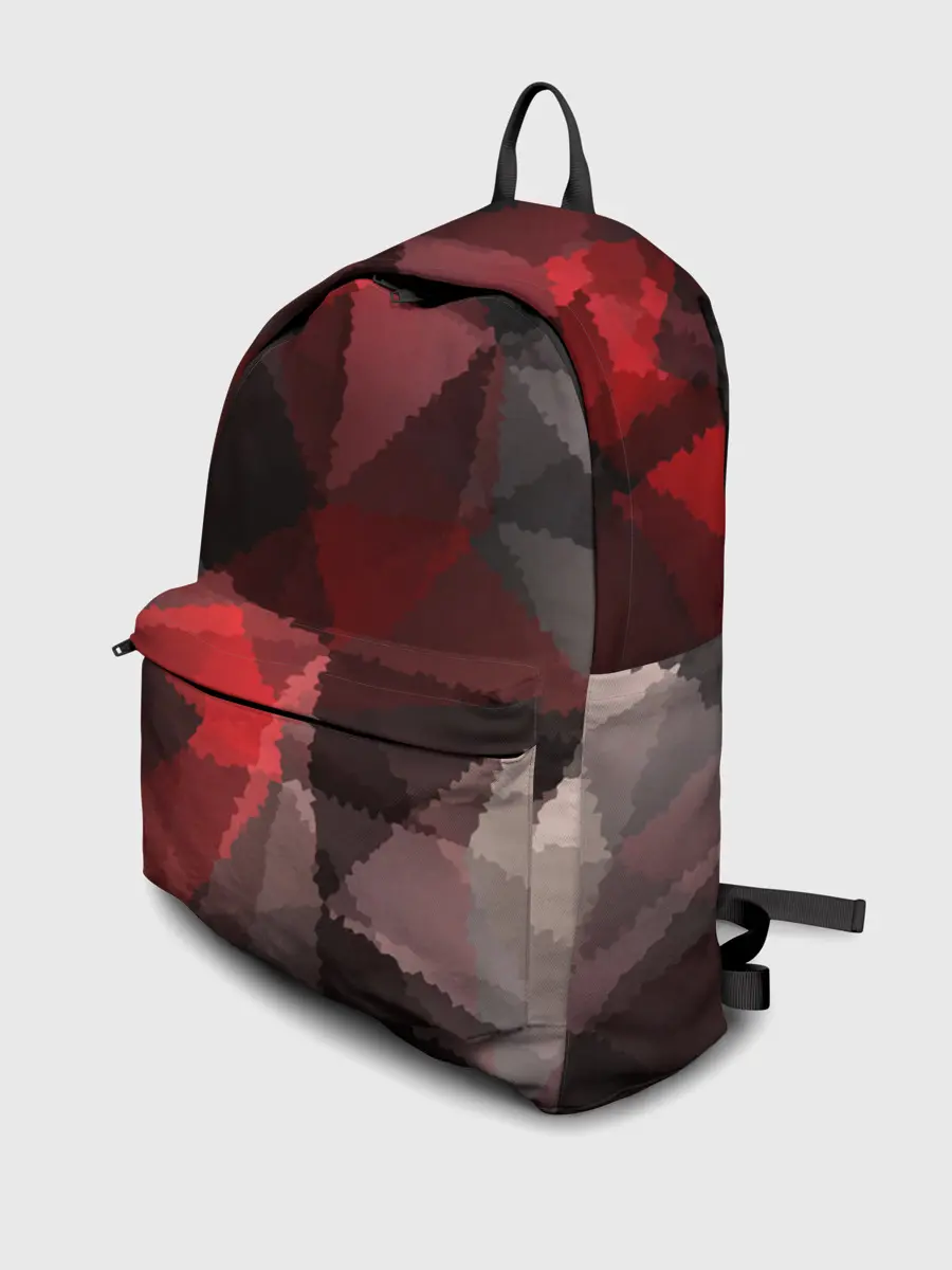 Рюкзак джинсовый / Серо-красная абстракция