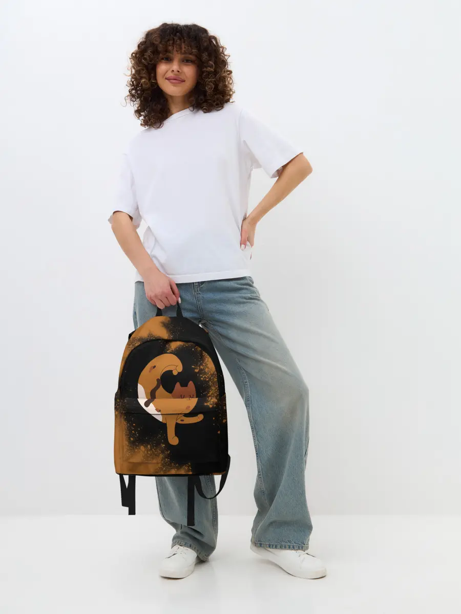 Рюкзак джинсовый / Кошачья Йога - Взрыв