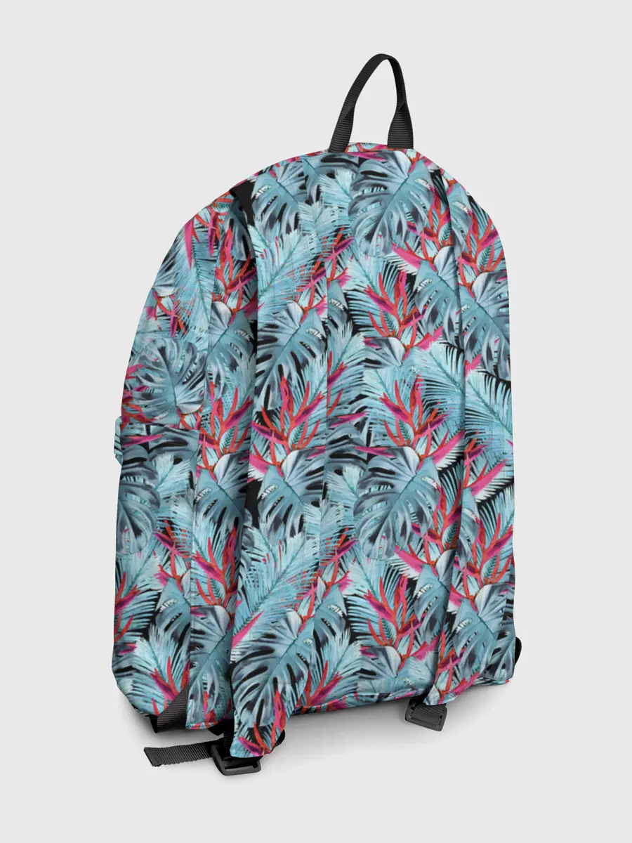 Рюкзак джинсовый / Розово-голубой тропический