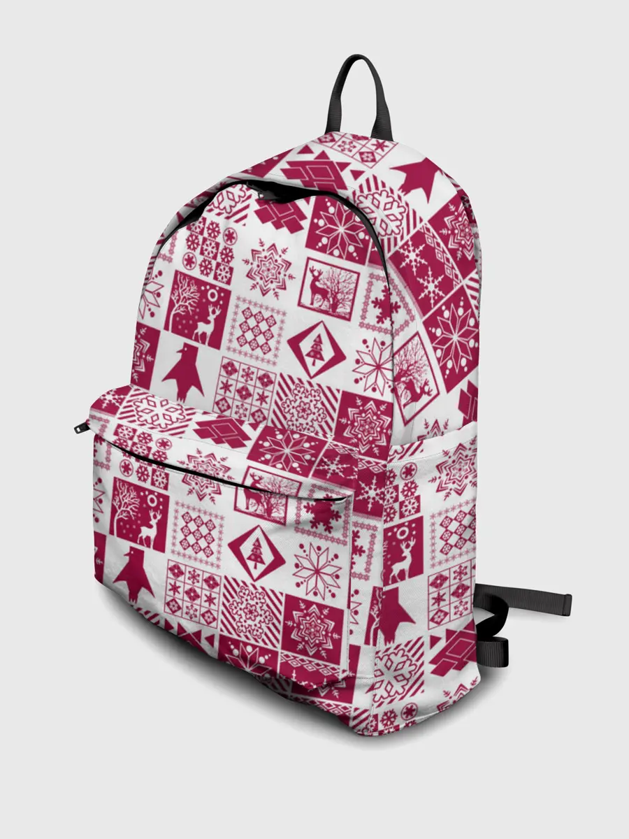 Рюкзак джинсовый / Новогодний рождественский узор