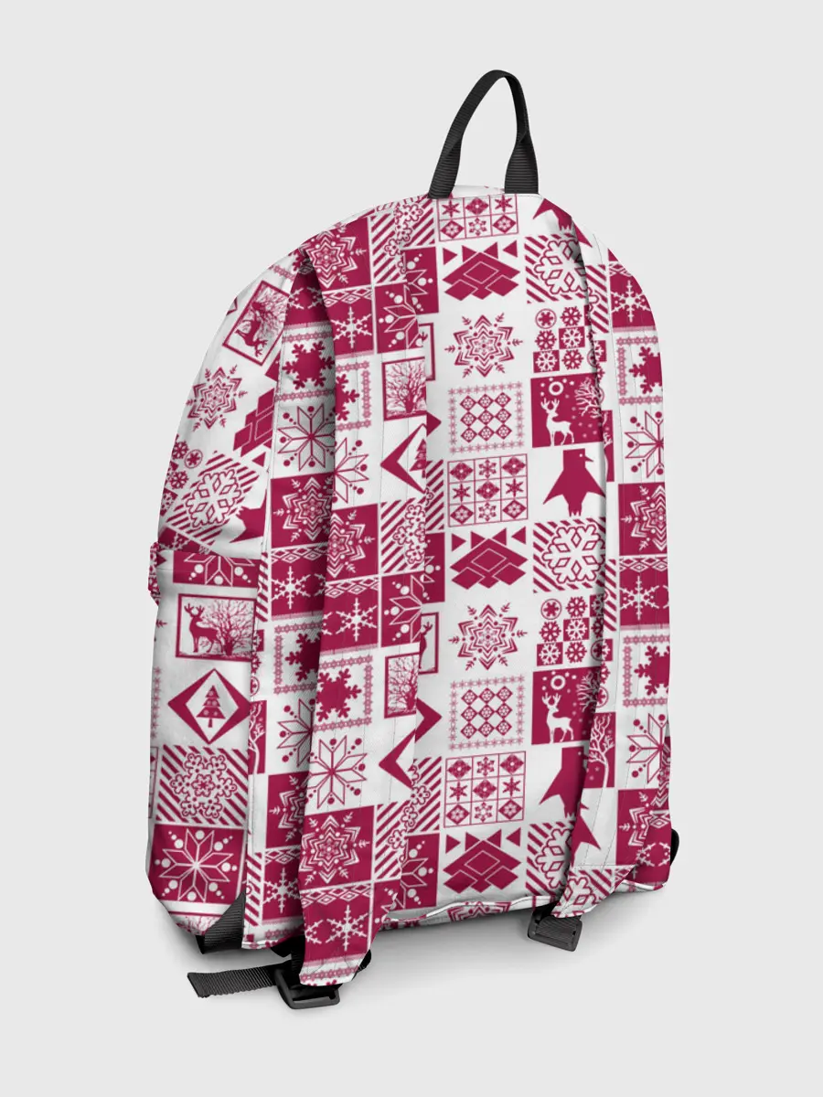 Рюкзак джинсовый / Новогодний рождественский узор