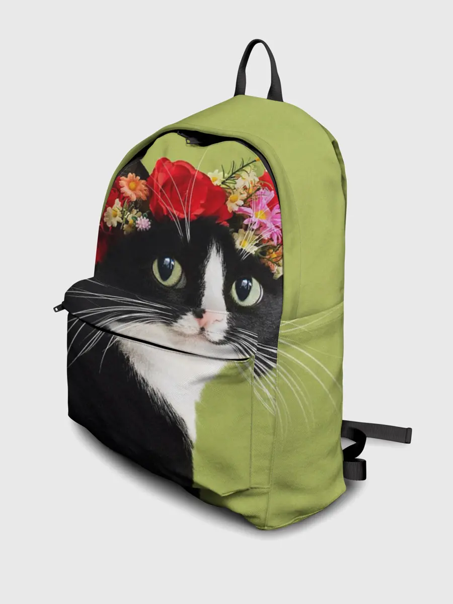 Рюкзак джинсовый / Кот и цветы