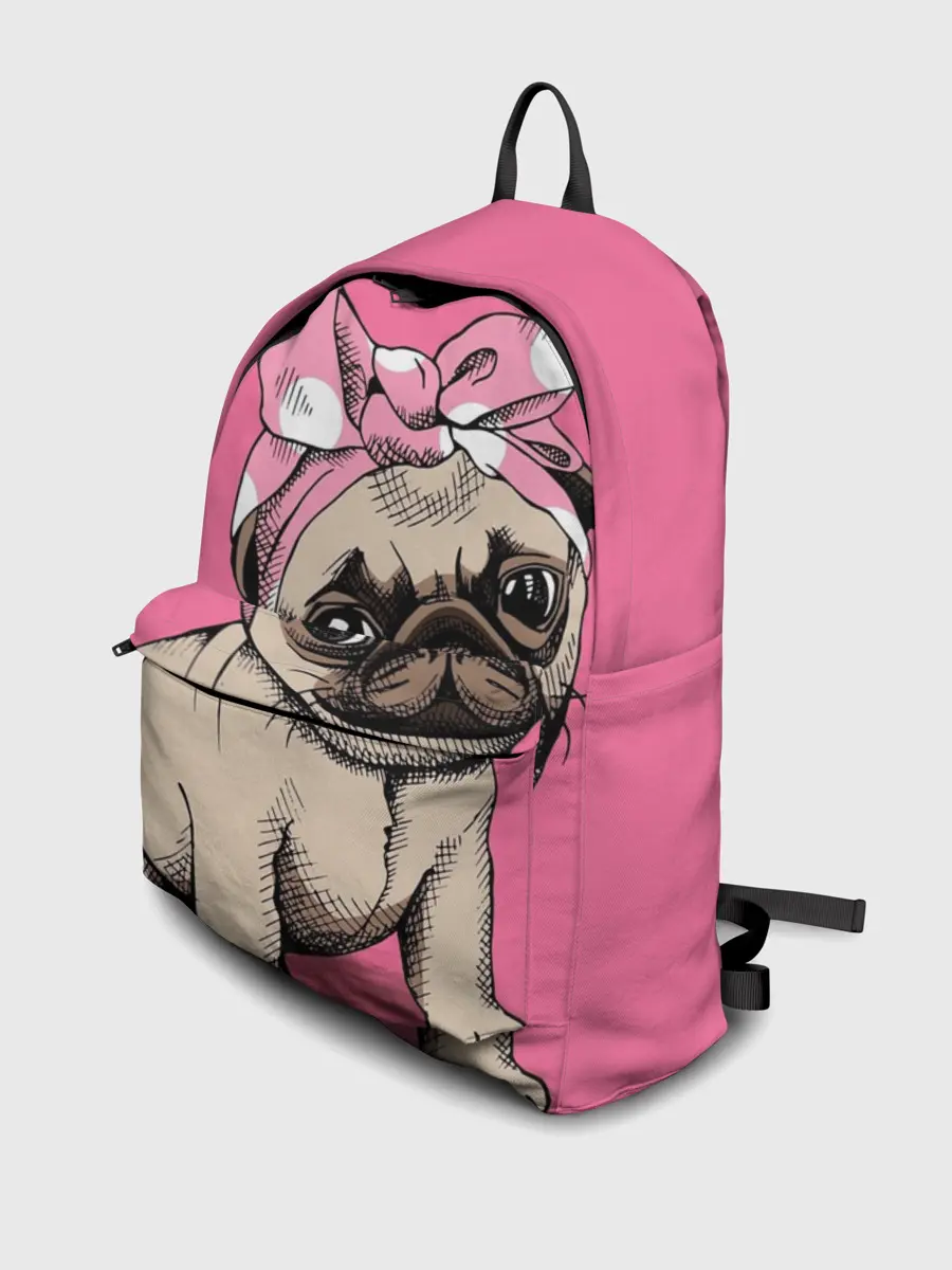 Рюкзак джинсовый / Мопс | собака