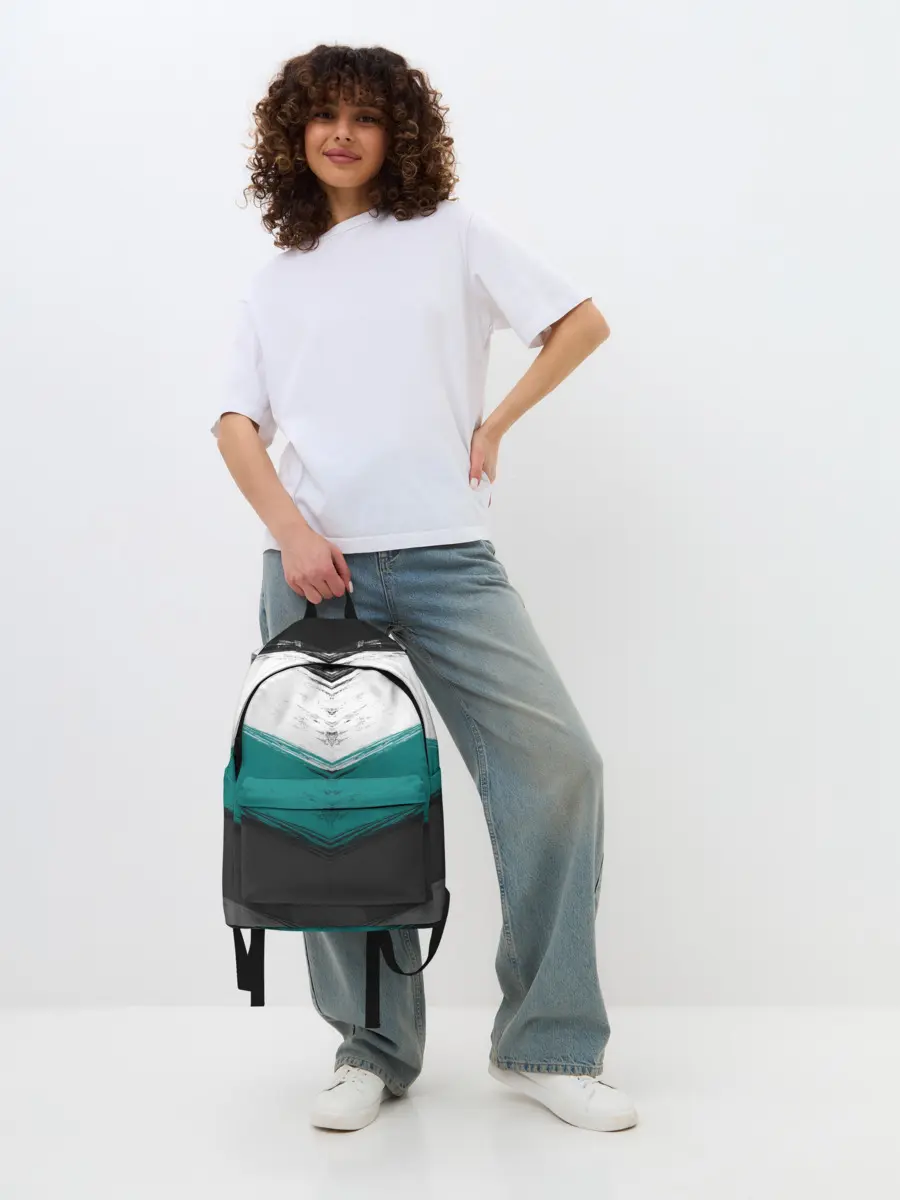 Рюкзак джинсовый / Полосатый абстрактный принт