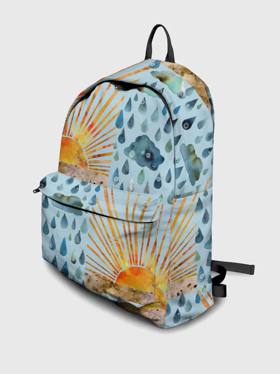 Рюкзак джинсовый / Осенний паттерн: Дождь и солнце