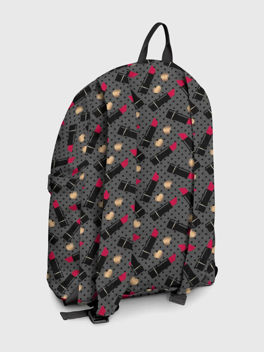 Рюкзак джинсовый / Красная Губная помада