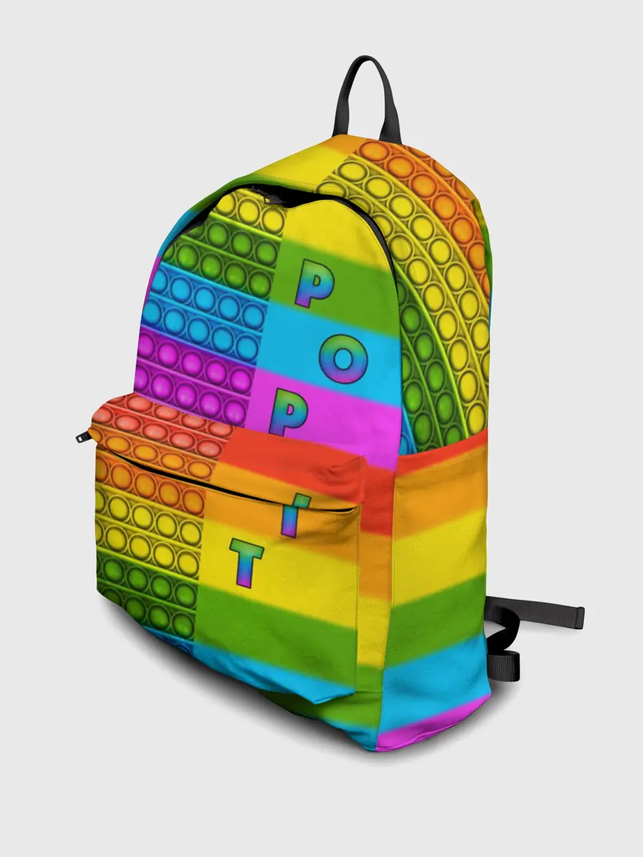 Рюкзак джинсовый / POP it вертикальная надпись