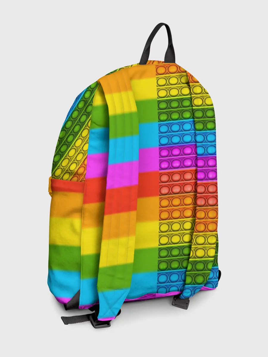 Рюкзак джинсовый / POP it вертикальная надпись