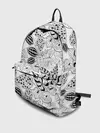 Рюкзак джинсовый / Черно-белый узор Тропики