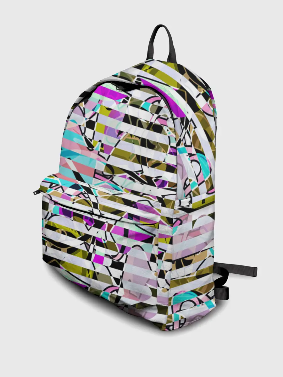 Рюкзак джинсовый / Полосатый абстрактный узор