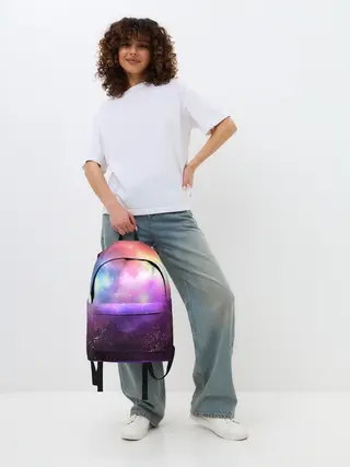 Рюкзак джинсовый / Космос, сияние и звезды