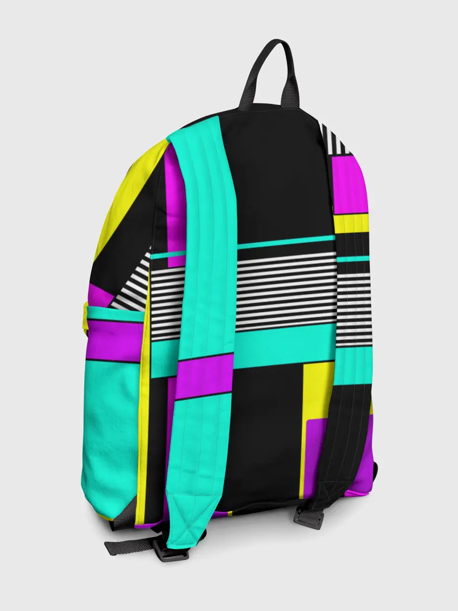 Рюкзак джинсовый / Геометрический неоновый узор
