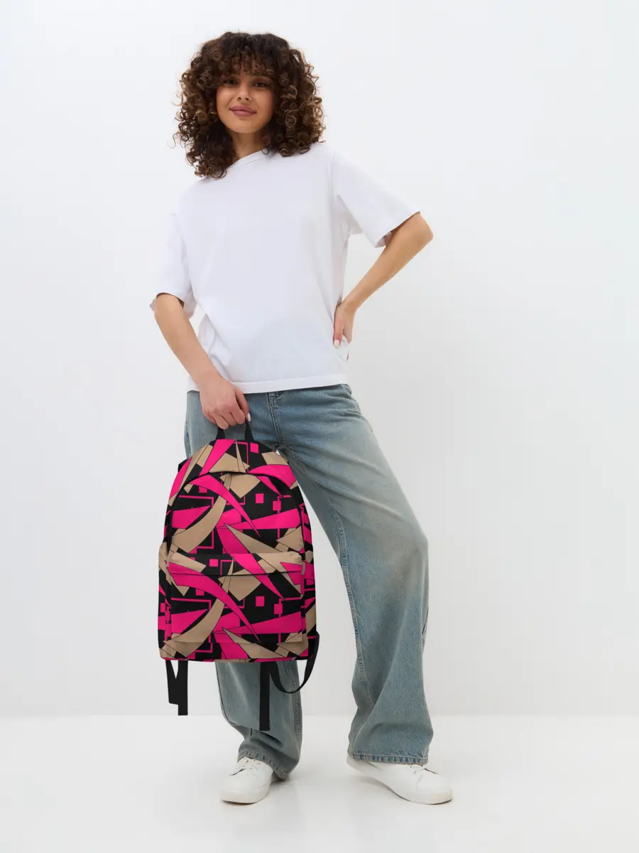 Рюкзак джинсовый / Яркий абстрактный узор