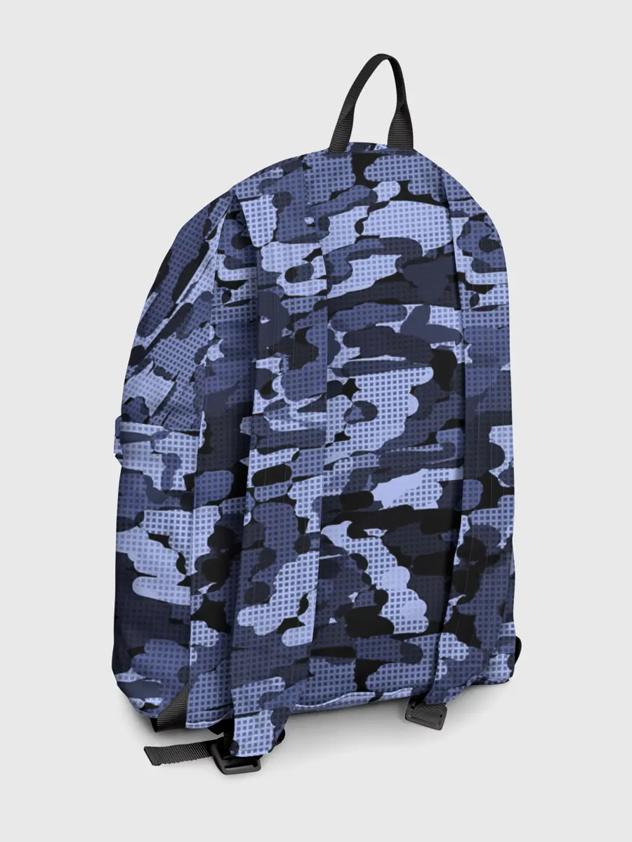 Рюкзак джинсовый / Синий камуфляж в клетку