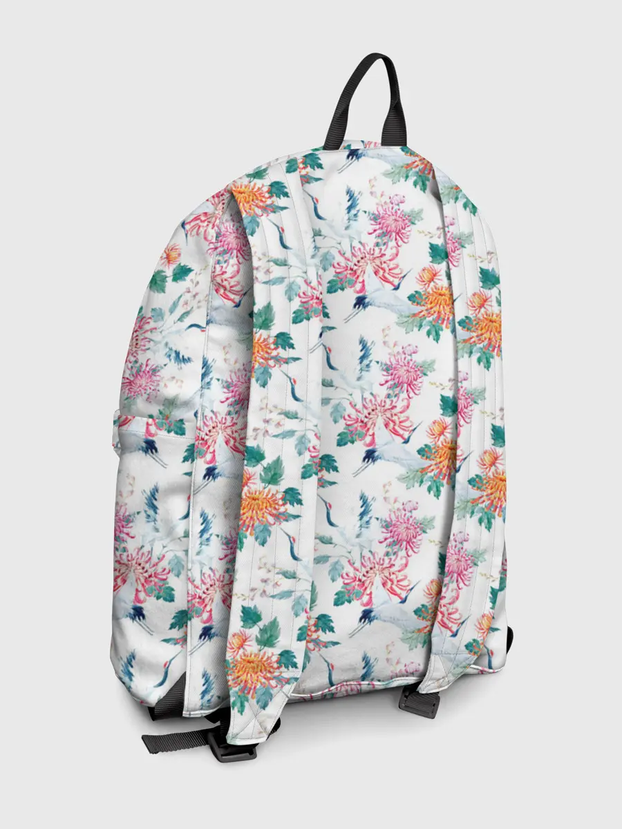 Рюкзак джинсовый / Журавли и хризантемы