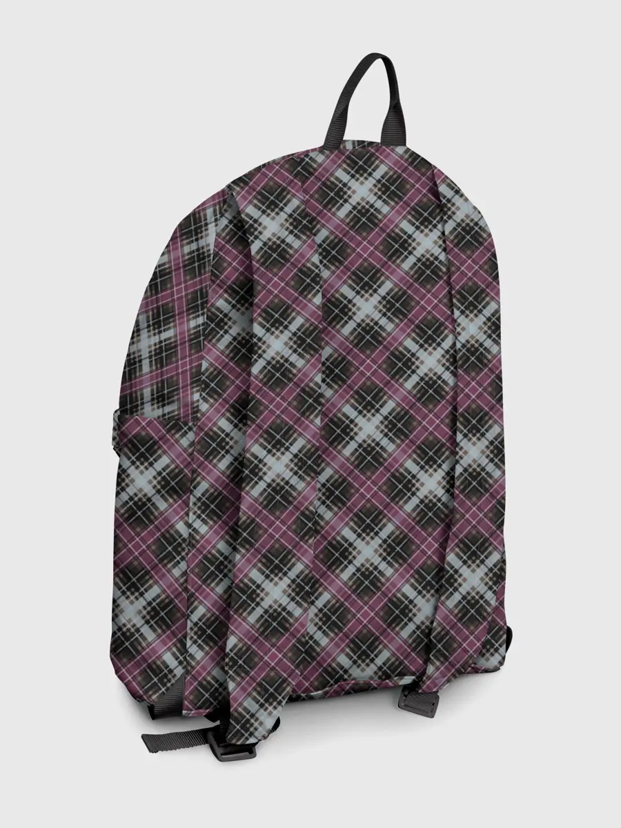 Рюкзак джинсовый / Темный серый узор в клетку