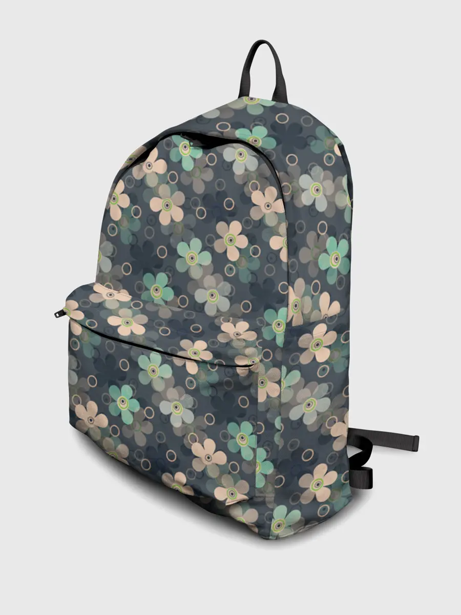 Рюкзак джинсовый / Цветочный ретро узор