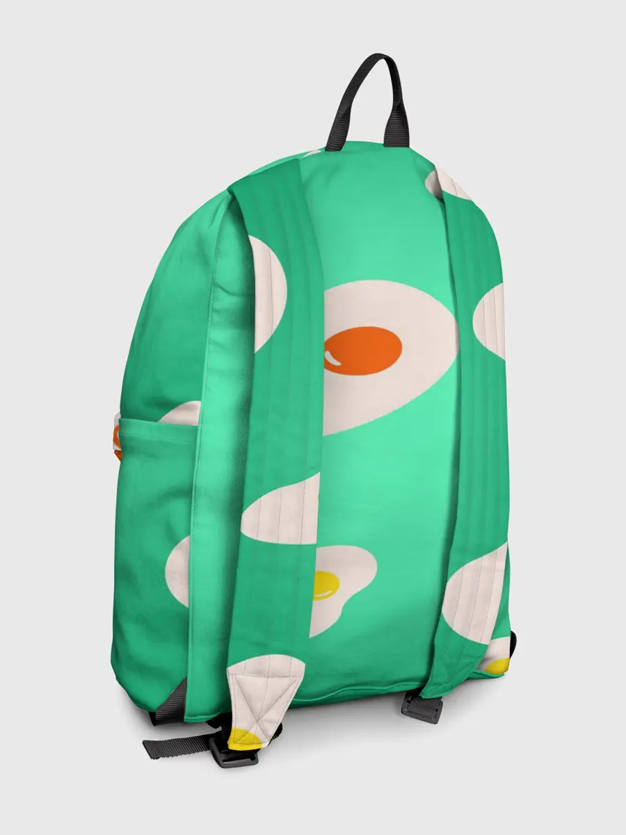 Рюкзак джинсовый / Яйца на Зеленом Фоне