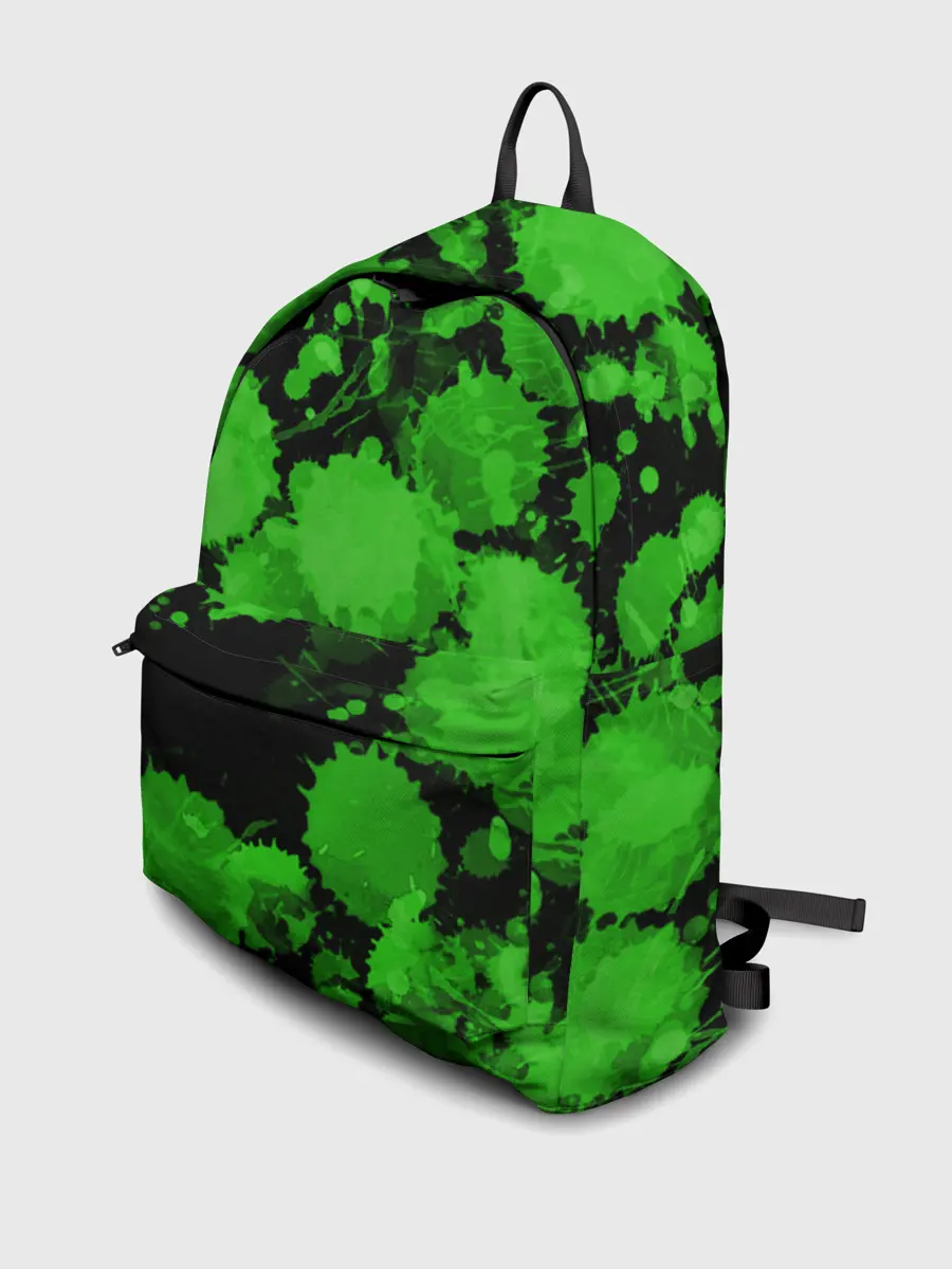 Рюкзак джинсовый / Зеленые Кляксы