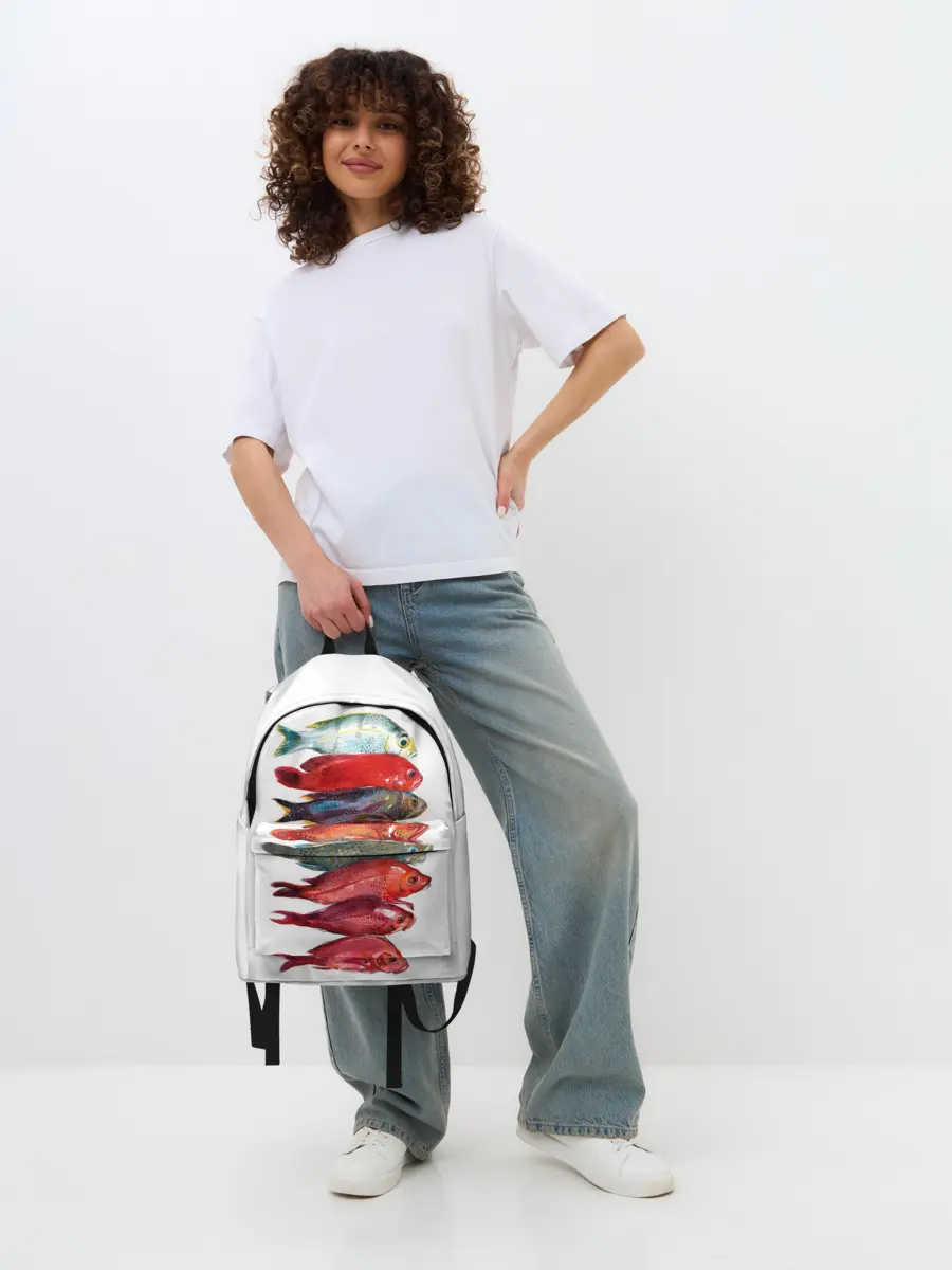 Рюкзак джинсовый / рыбки