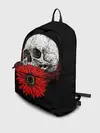 Рюкзак джинсовый / Череп и Красный Цветок | Skull